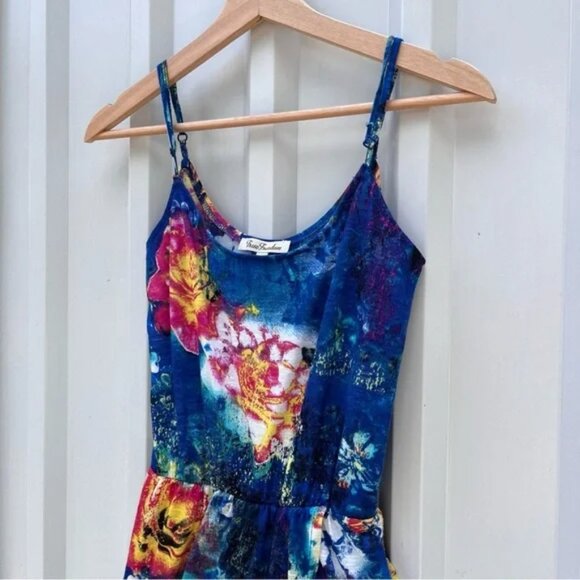True Freedom Dress High-low Floral Strappy Blue Womens Small S - Picture 2 of 10